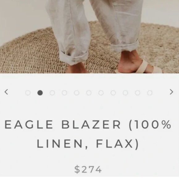 Myrah Penaloza Linen Oversized Gray Eagle Blazer One Size Pocket Shell Button - Picture 10 of 10